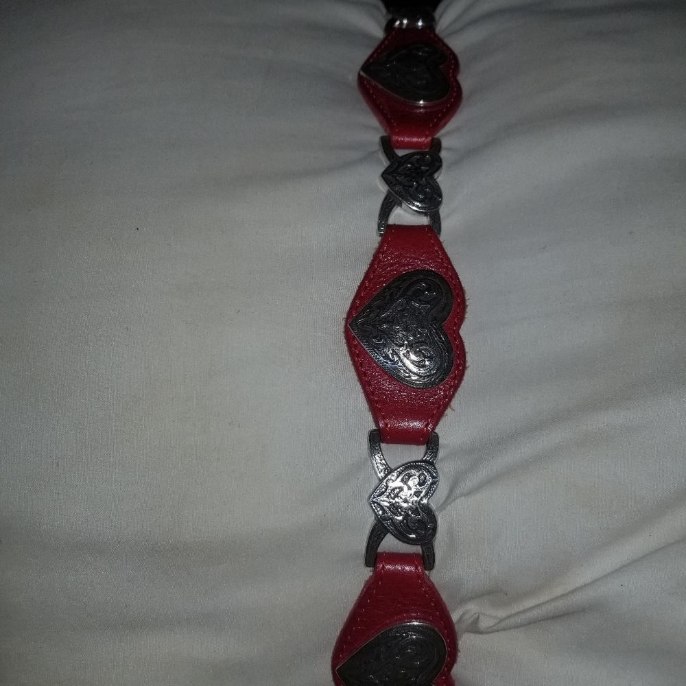 Tony Lama Red Heart Leather Belt